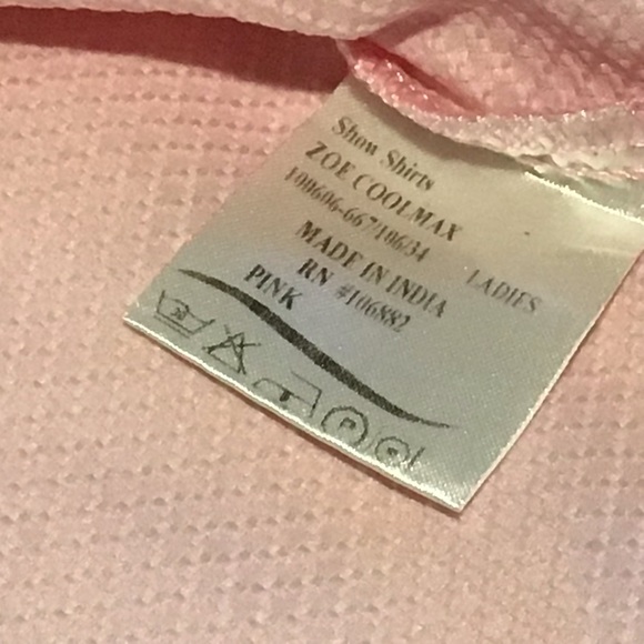 Zoe CoolMax Starter Show Shirt Pink Long Sleeve Choker Attached Horse 4H Sz Med - Picture 6 of 6